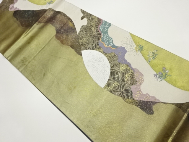 JAPANESE FUKURO OBI / WOVEN WAVY STRIPE